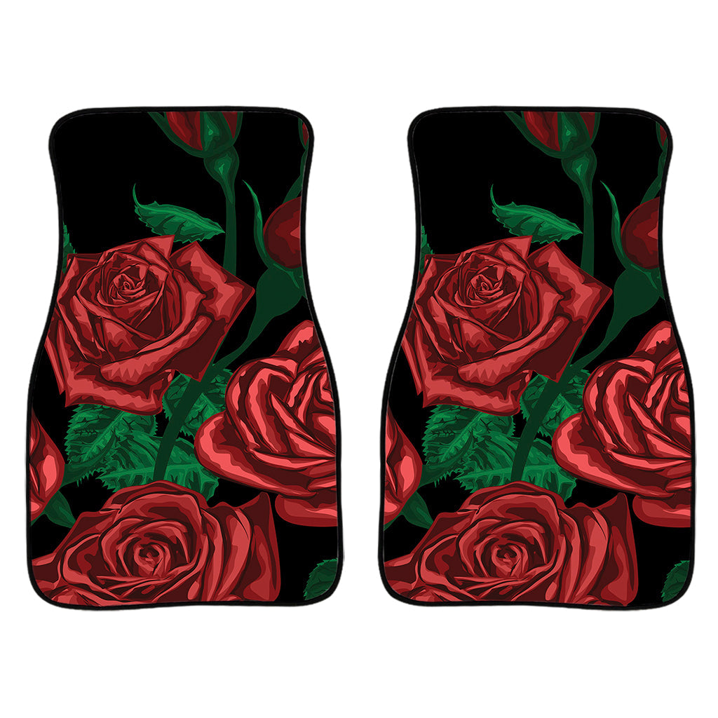 Red Roses Tattoo Print Front And Back Car Floor Mats/ Front Car Mat