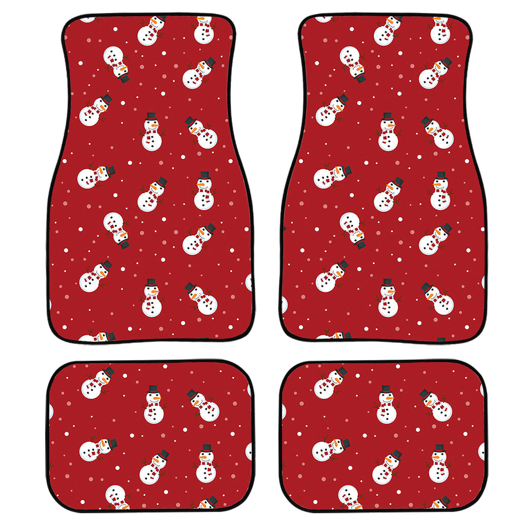 Red Snowman Pattern Print Front And Back Car Floor Mats/ Front Car Mat