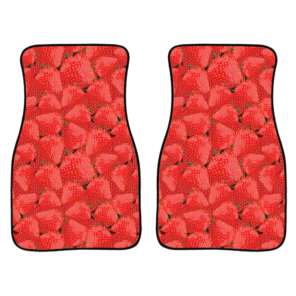 Red Strawberry Pattern Print Front And Back Car Floor Mats/ Front Car Mat