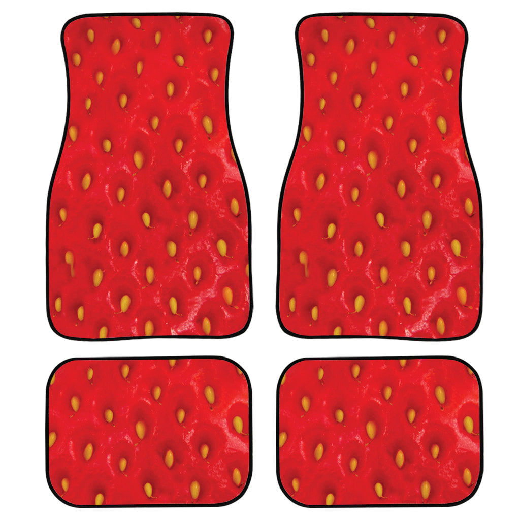 Red Strawberry Texture Print Front And Back Car Floor Mats/ Front Car Mat
