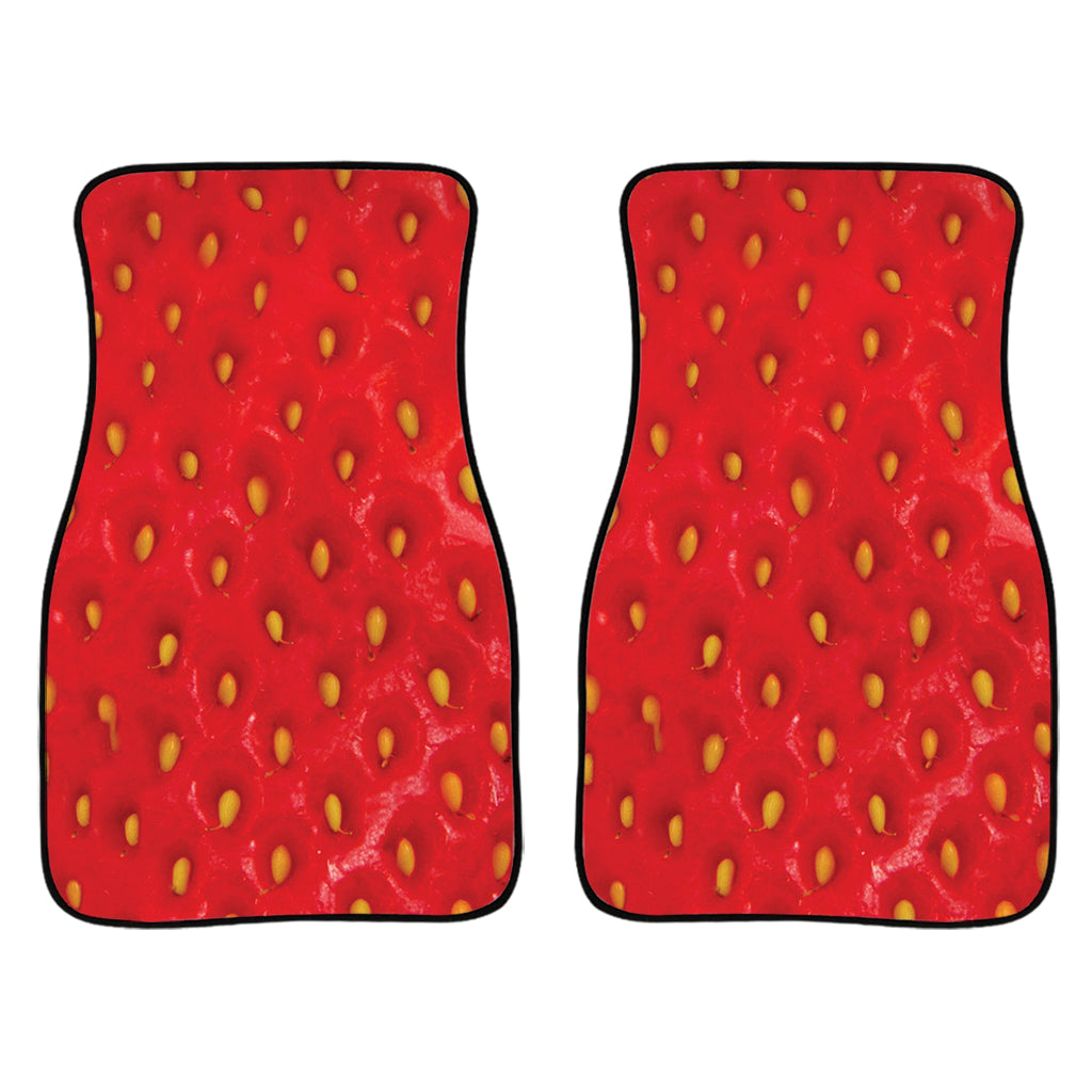 Red Strawberry Texture Print Front And Back Car Floor Mats/ Front Car Mat