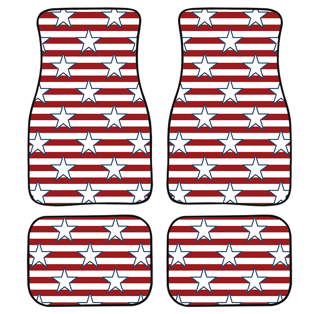 Red Striped Usa Star Pattern Print Front And Back Car Floor Mats/ Front Car Mat