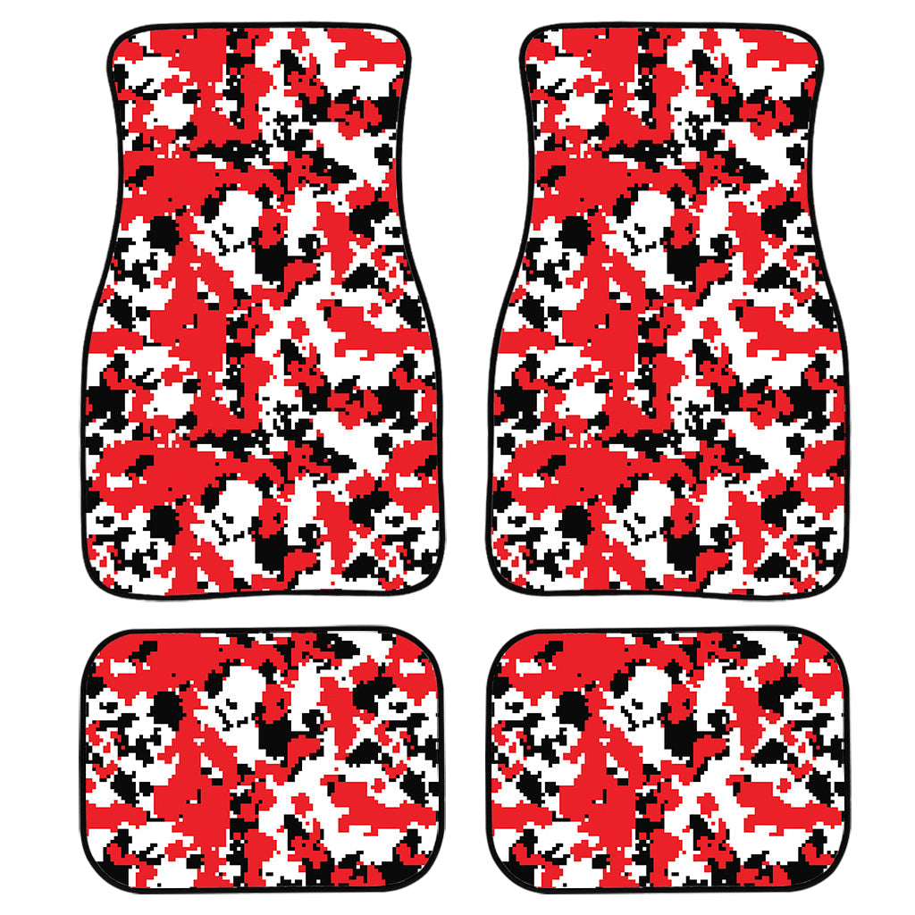 Red White And Black Digital Camo Print Front And Back Car Floor Mats/ Front Car Mat