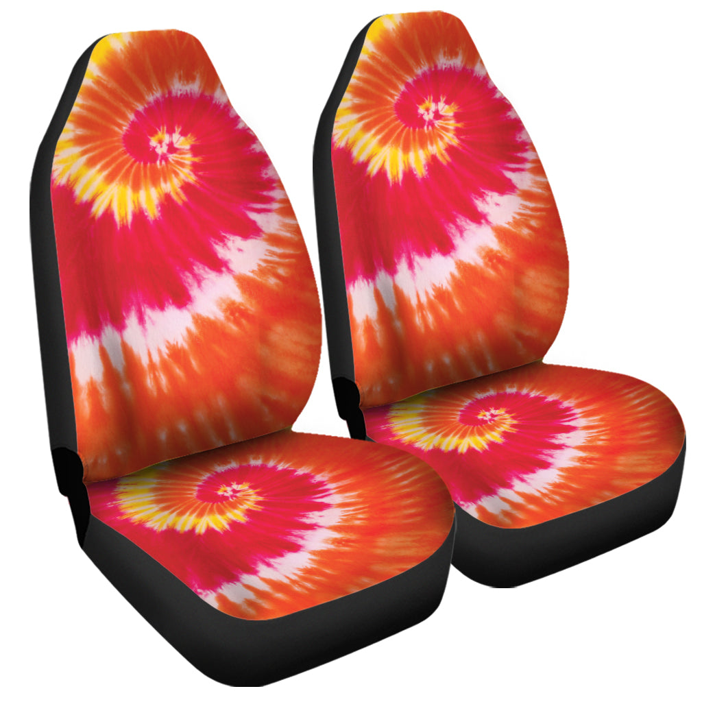 Red Yellow And Orange Tie Dye Print Universal Fit Car Seat Covers