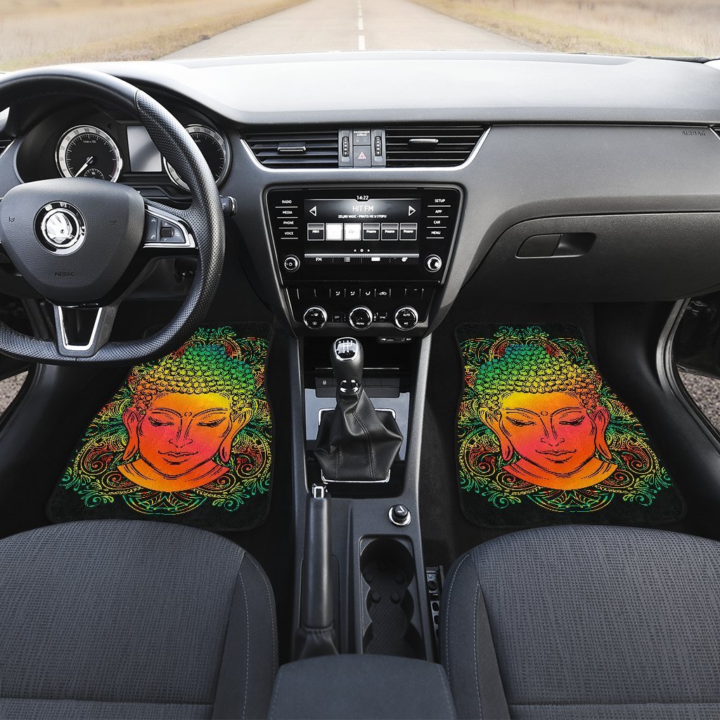 Reggae Buddha Print Front And Back Car Floor Mats/ Front Car Mat