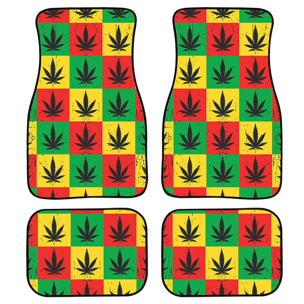 Reggae Marijuana Leaf Pattern Print Front And Back Car Floor Mats/ Front Car Mat
