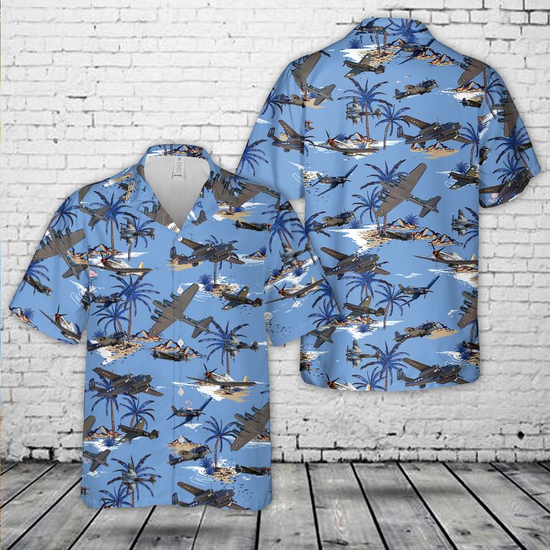 Collage of Allied WWII Aircraft Hawaiian Shirt