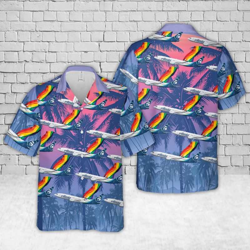 Pride Hawaiian Shirt/ Alaska Fly With Pride Hawaiian Shirt/ Hawaiian Shirts Lesbian/ Lgbt Hawaiian