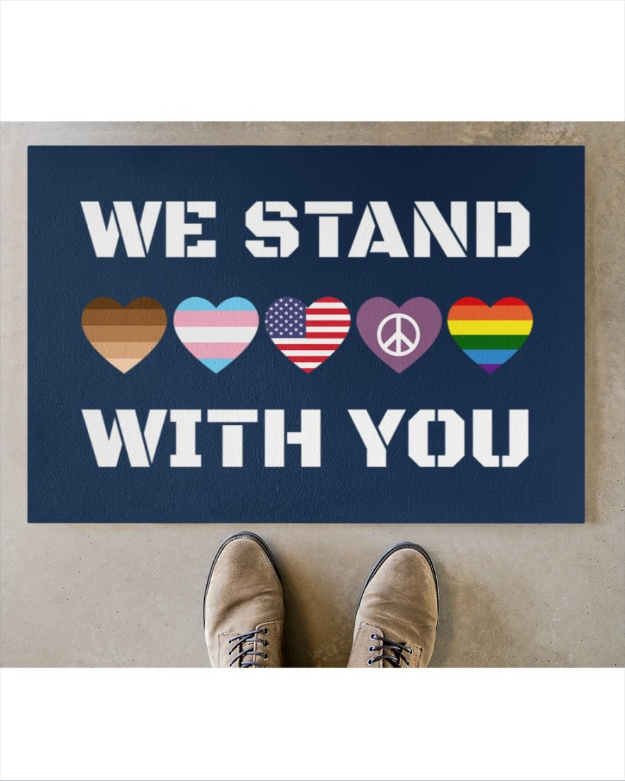 Welcome Trans Doormat/ Pride Mat For Transgender Bisexual Gifts/ Rainbow Doormat For Pride Month