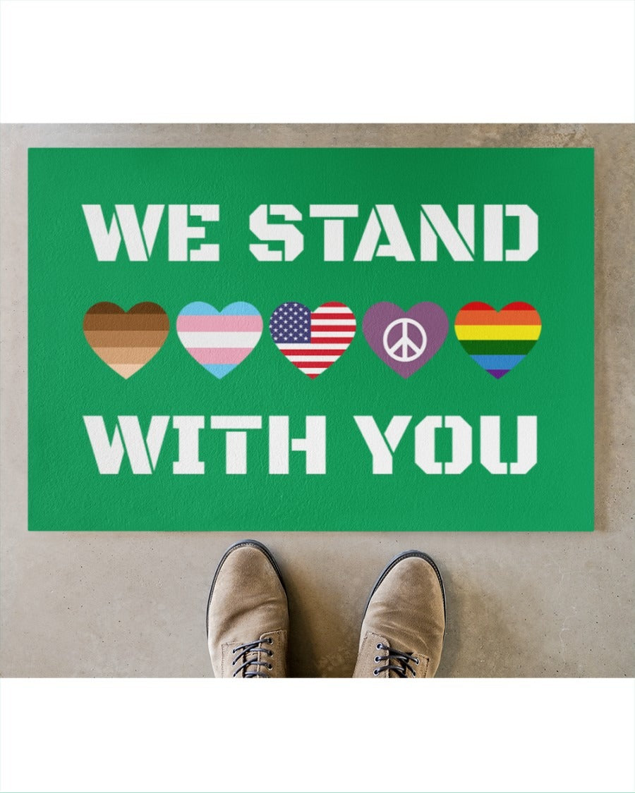 Welcome Trans Doormat/ Pride Mat For Transgender Bisexual Gifts/ Rainbow Doormat For Pride Month