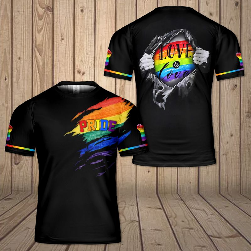 Gay Pride 3D Shirt/ Gay Pride Apparel Love Is Love 3D T Shirt/ Gift For Lesbian/ Ally Pride 3D Tee Shirt