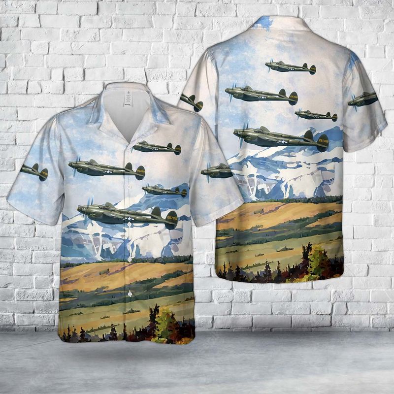 US Air Force Lockheed P-38 Lightning &quotHollywood Hepcat" Hawaiian Shirt