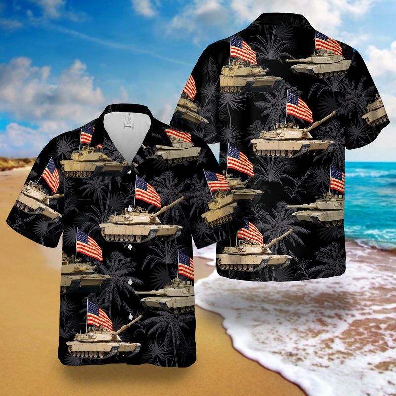 Abrams Battle Tank 4th Of July Hawaiian Shirt/ Patriotic Hawaiian Shirt for men
