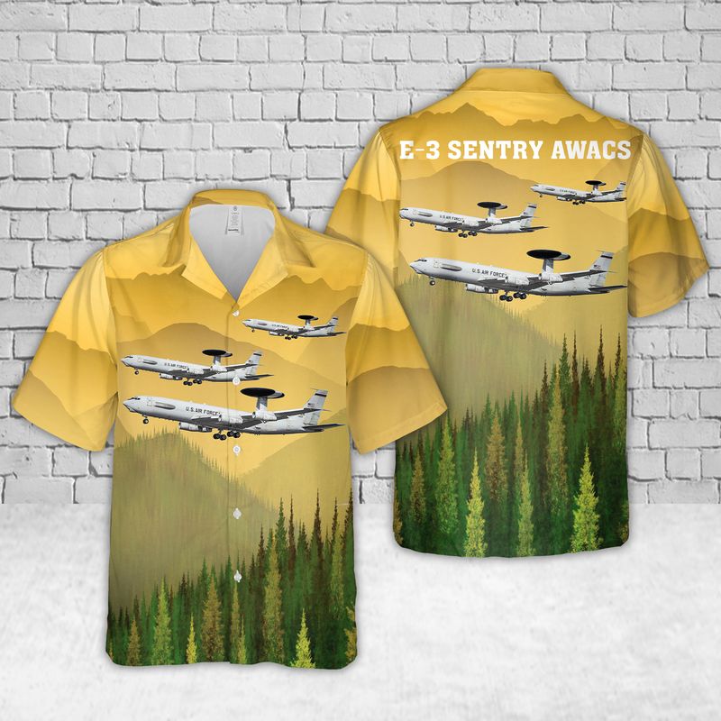 US Air Force E-3 Sentry AWACS Hawaiian Shirt