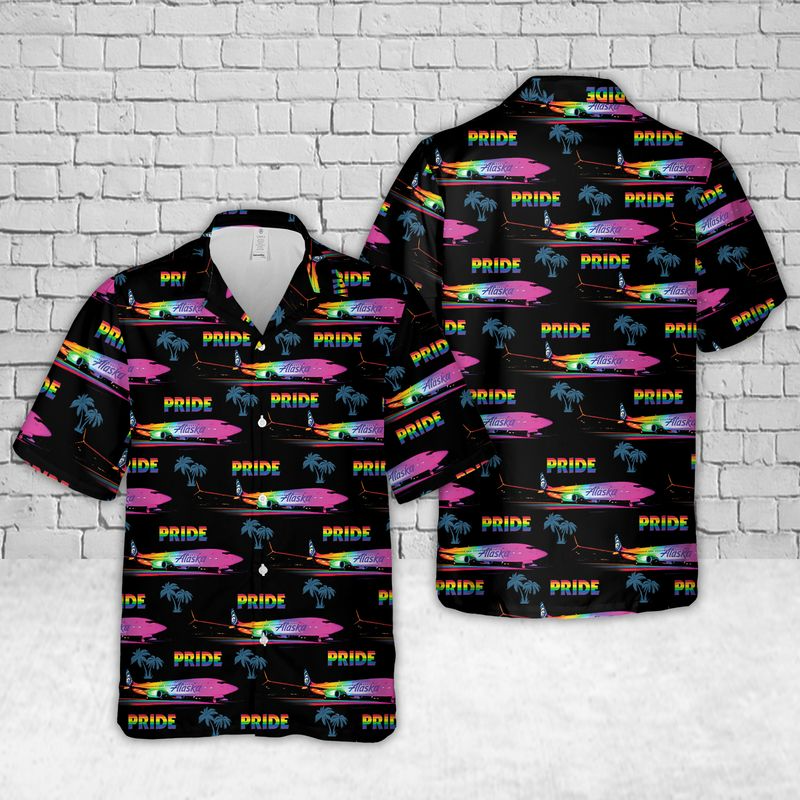 Alaska Fly With Pride Hawaiian Shirt For Gaymer/ Lesbian Hawaiian 3D Shirt For Pride Month