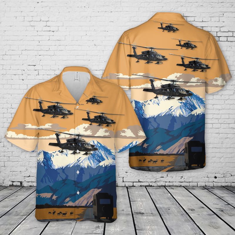 Alaska Army National Guard 1st Battalion/ 207th Aviation Regiment UH-60 Black Hawk Hawaiian Shirt