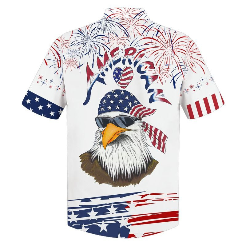 Cool Eagle American Hawaiian Shirt For Dad/ Husband Independence