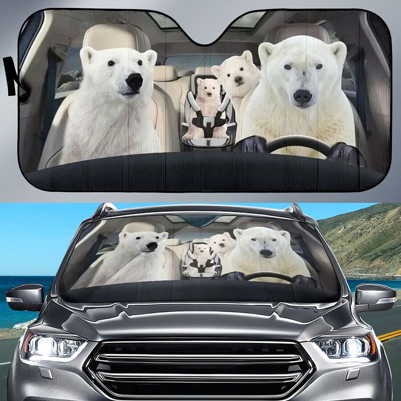 Polar Bears Car  Sun Shade/ Cute Car Sunshade Windshield