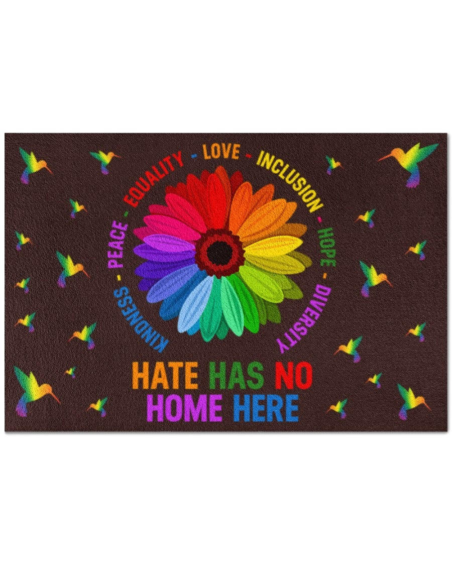 Gay Pride Doormat/ Door Mat For Lesbian/ Hate Has No Home Here Doormat/ Ally Doormat/ Gift For Ally