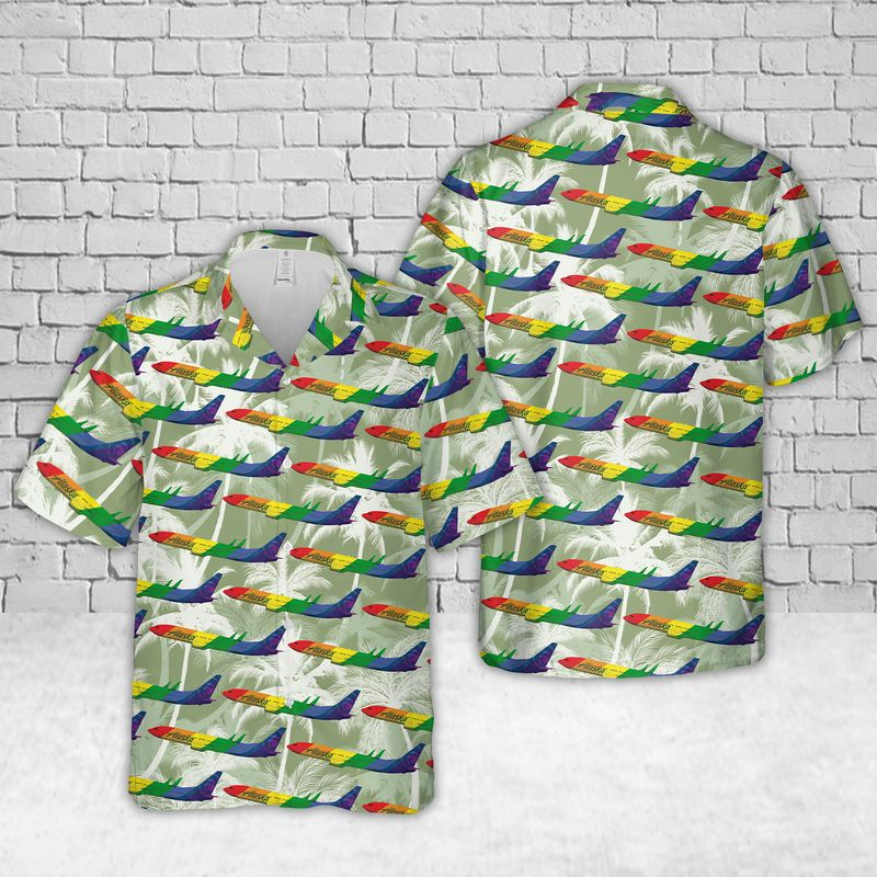 Gay Hawaiian Shirts/ Alaska Fly With Pride Hawaiian Shirt/ Hawaiian For Pride/ Lesbian Hawaiian Shirt