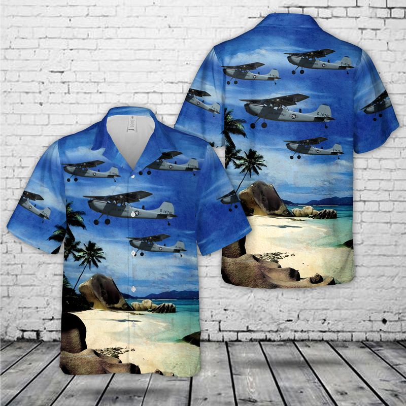 US Air Force Cessna Bird Dog Hawaiian Shirt for men