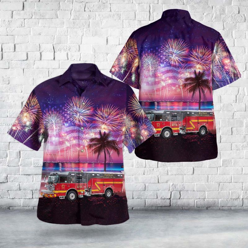 St. Louis/ Missouri/ Northeast Ambulance & Fire Protection District/ 4th Of July Hawaiian Shirt for men and women
