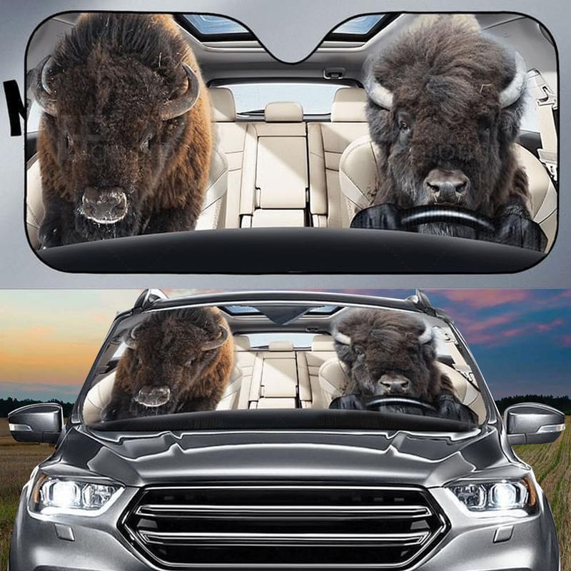 Bison Car  All Over Printed 3D Sun Shade