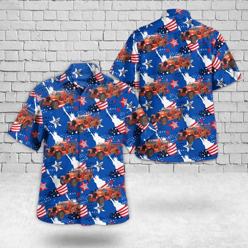 1923 La France Fire Engine/ 4th Of July Hawaiian Shirt for men and women