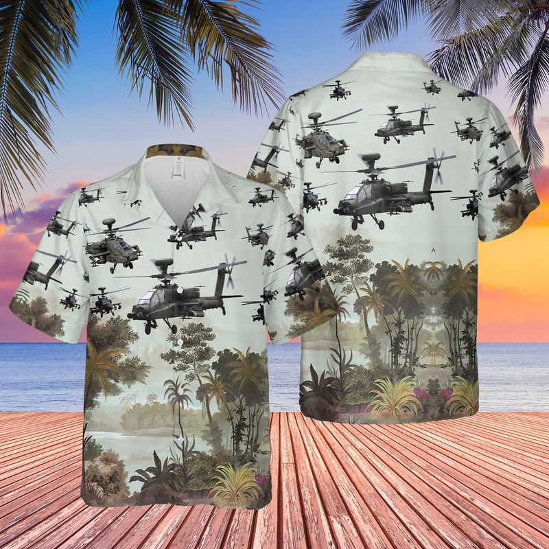 US Army Boeing AH-64 Apache Hawaiian Shirt