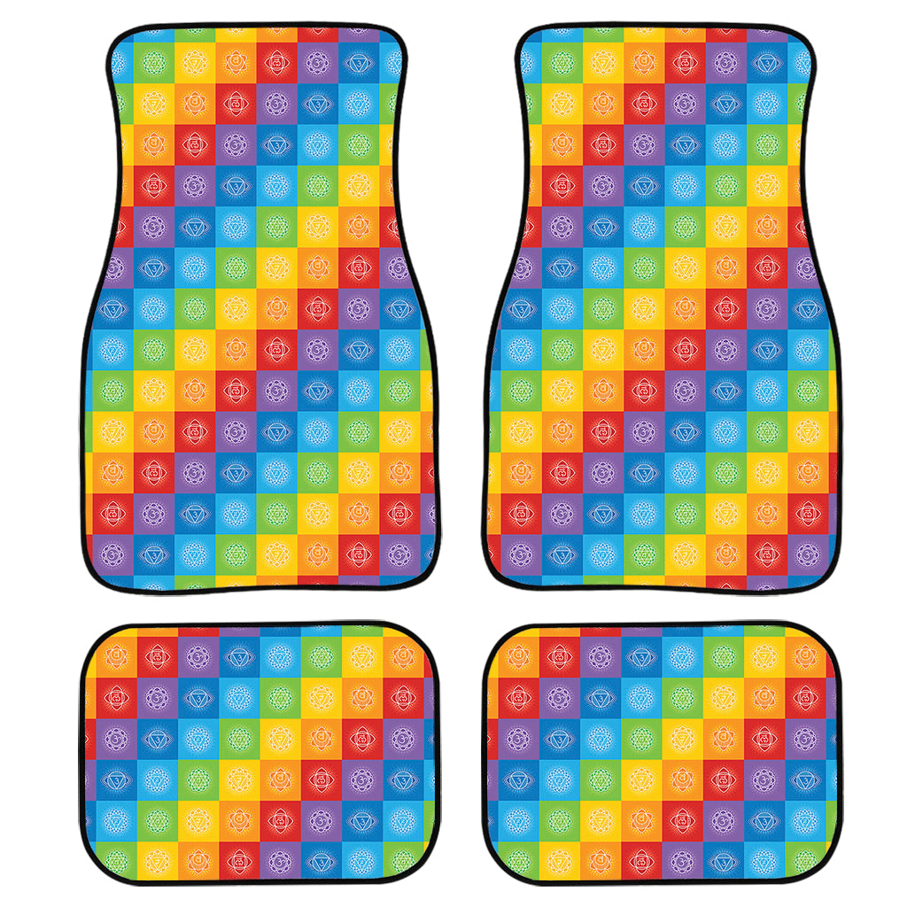 Reiki And The 7 Chakras Pattern Print Front And Back Car Floor Mats/ Front Car Mat