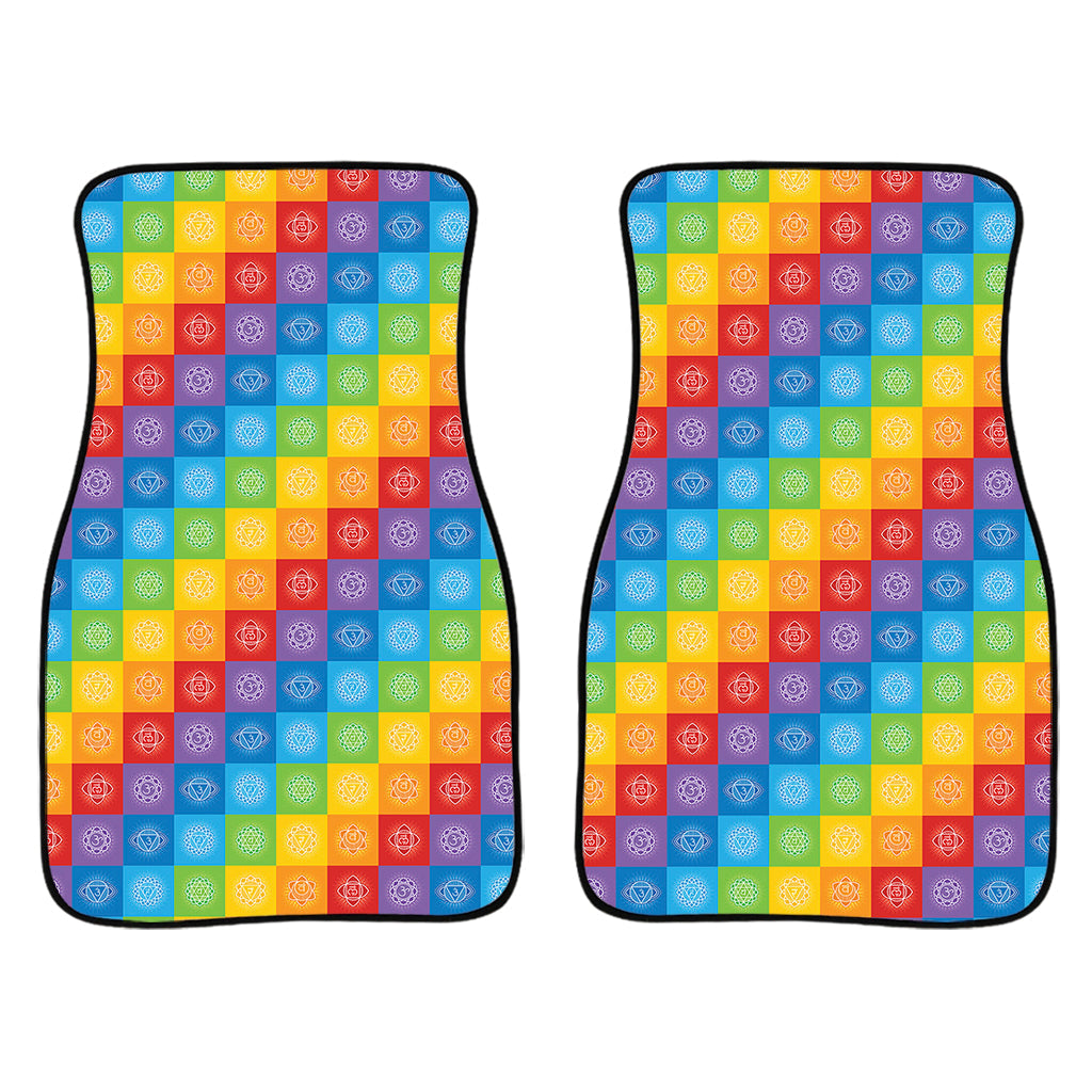 Reiki And The 7 Chakras Pattern Print Front And Back Car Floor Mats/ Front Car Mat