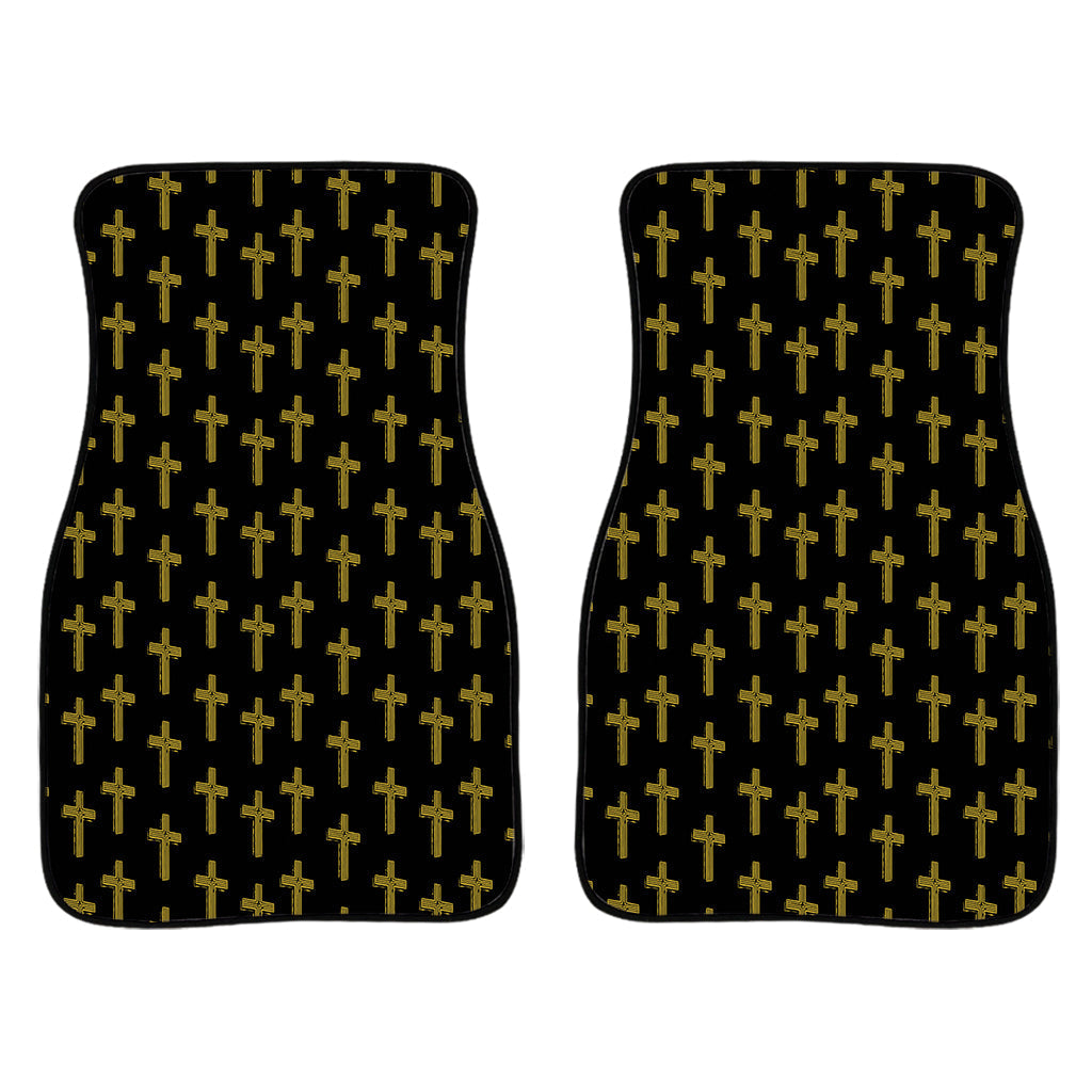 Religious Cross Pattern Print Front And Back Car Floor Mats/ Front Car Mat