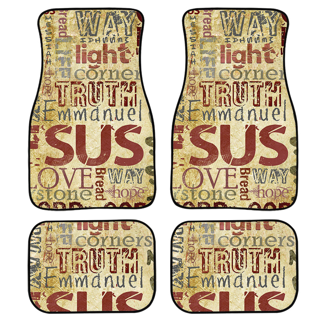 Religious Word Of God Print Front And Back Car Floor Mats/ Front Car Mat