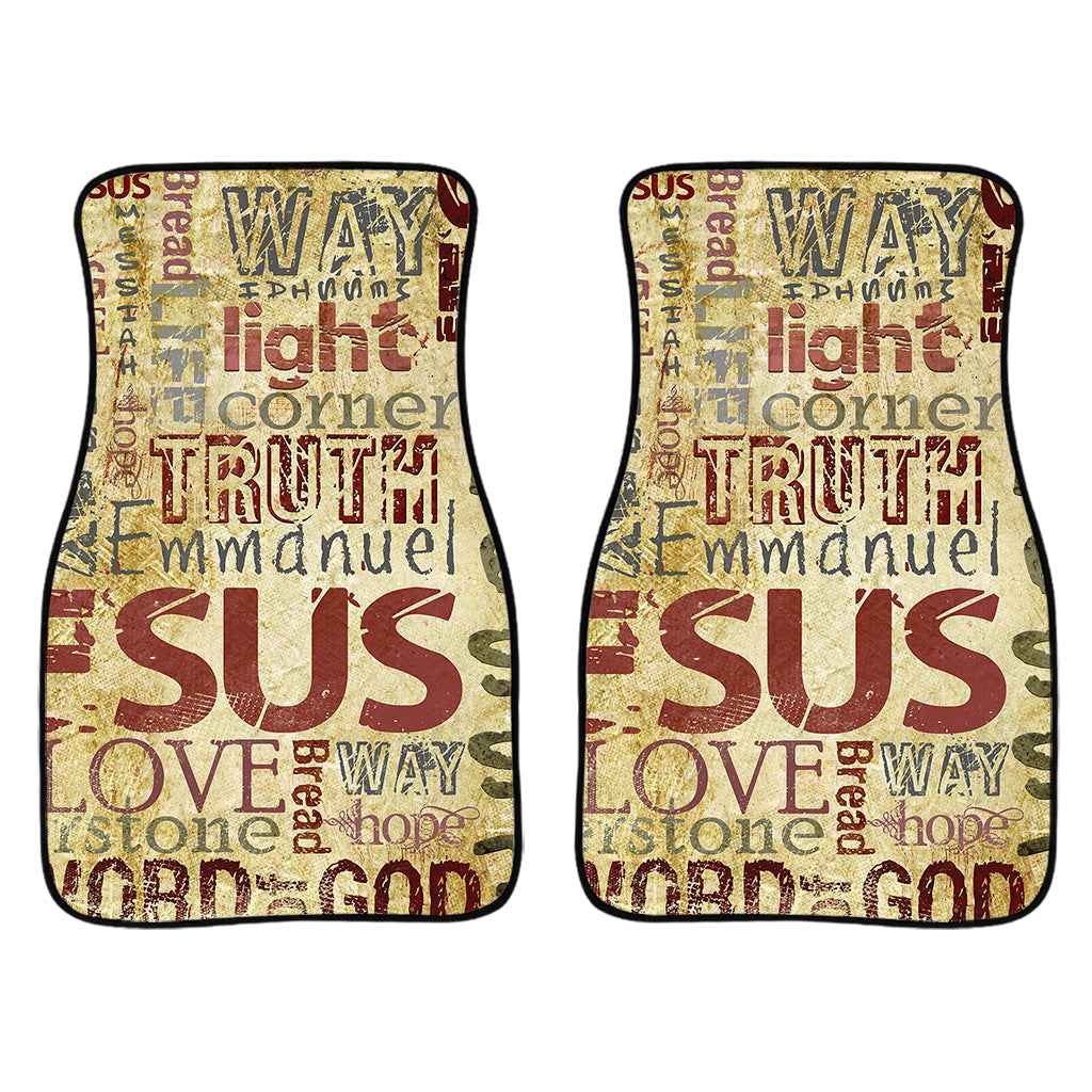 Religious Word Of God Print Front And Back Car Floor Mats/ Front Car Mat