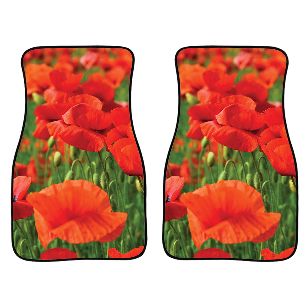 Remembrance Day Poppy Print Front And Back Car Floor Mats/ Front Car Mat