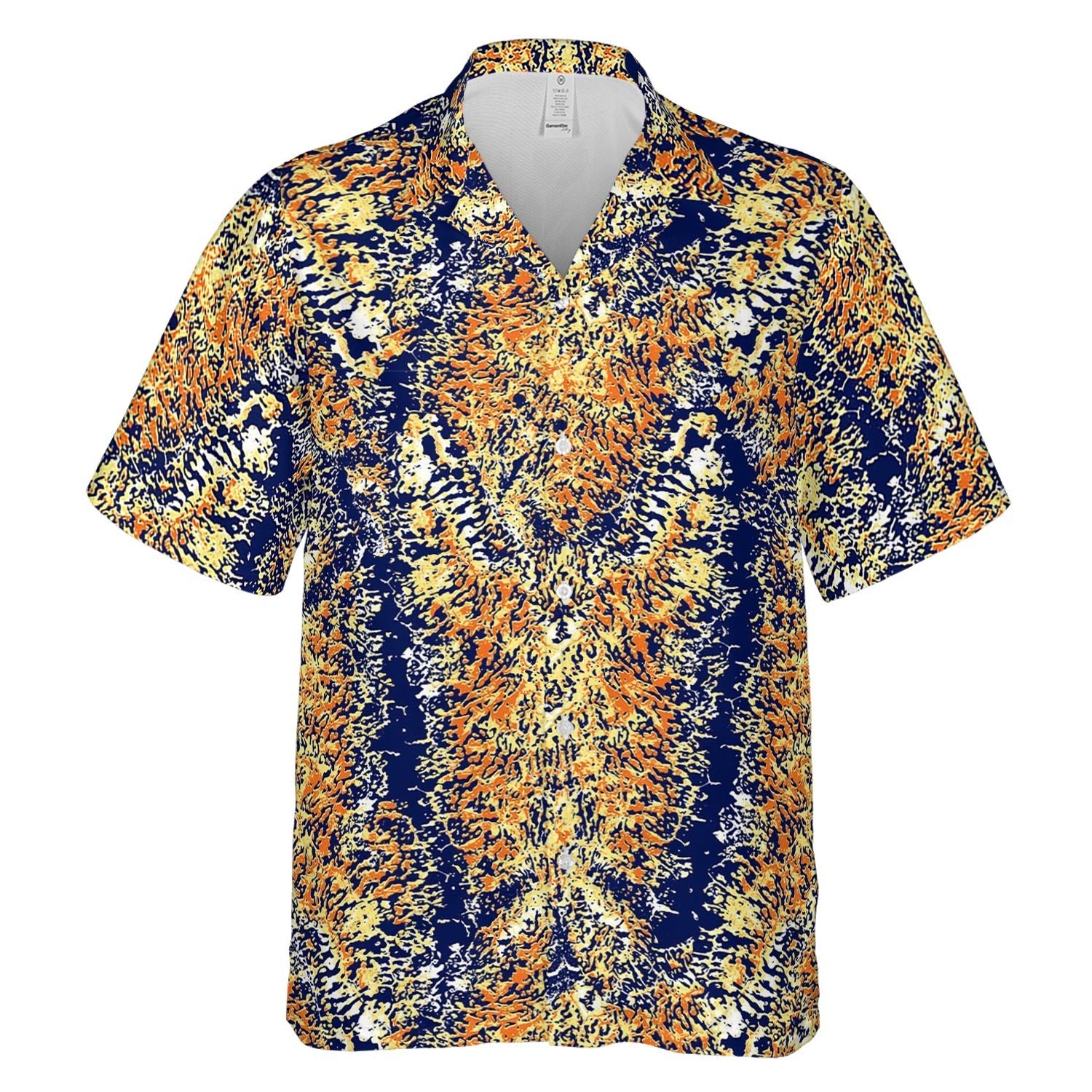 Hawaiian Camp Collar Short Sleeve Button-Down Shirt Reptilian Skin