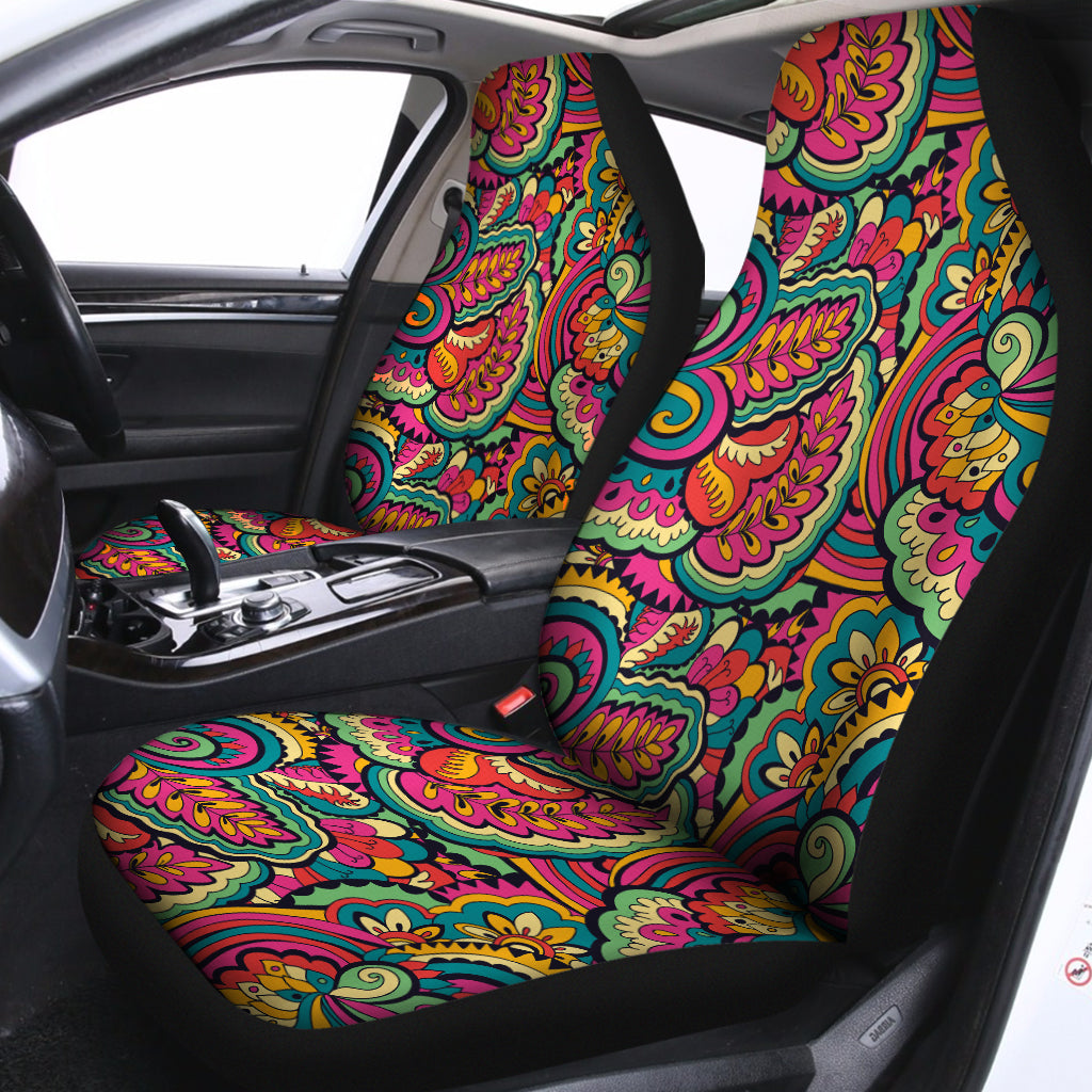 Retro Psychedelic Hippie Pattern Print Universal Fit Car Seat Covers