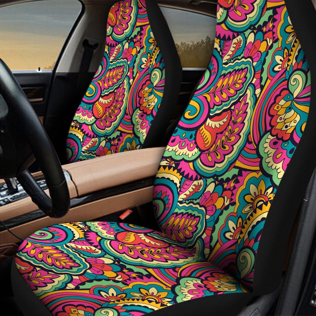Retro Psychedelic Hippie Pattern Print Universal Fit Car Seat Covers