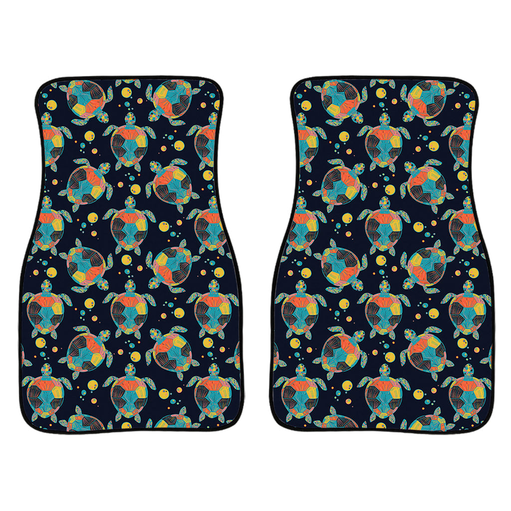 Retro Sea Turtle Pattern Print Front And Back Car Floor Mats/ Front Car Mat