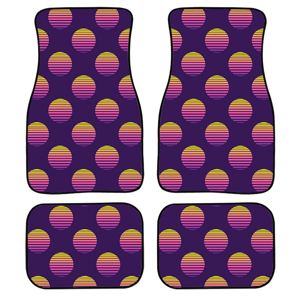 Retrowave Sunset Pattern Print Front And Back Car Floor Mats/ Front Car Mat