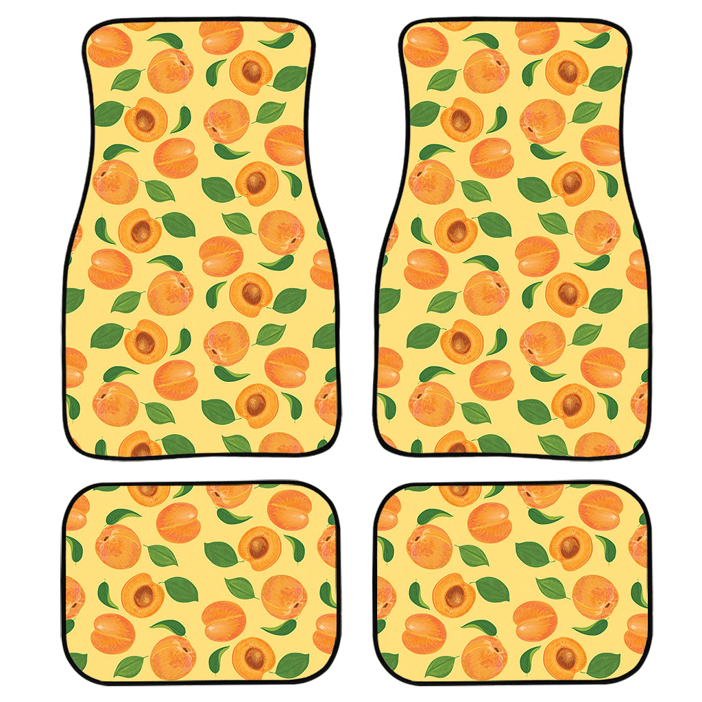 Ripe Apricot Fruit Pattern Print Front And Back Car Floor Mats/ Front Car Mat