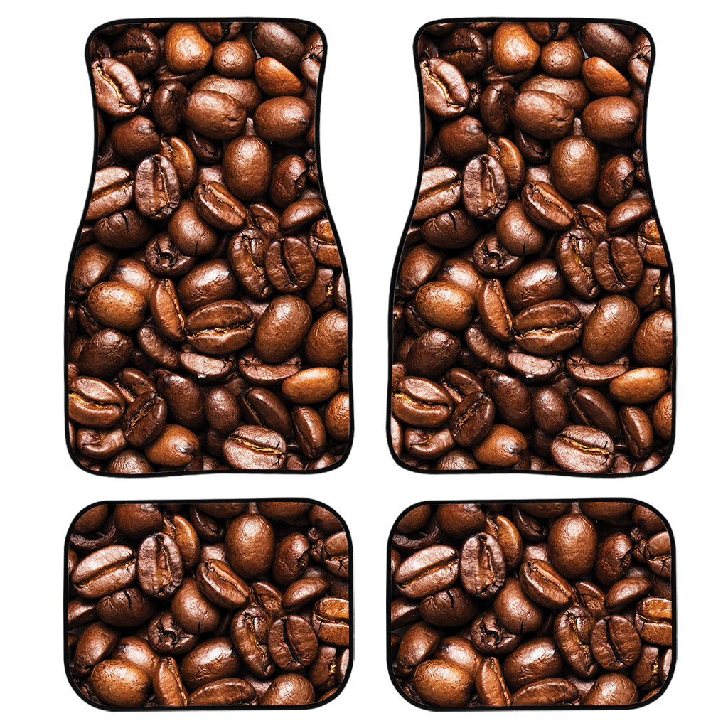 Roasted Coffee Bean Print Front And Back Car Floor Mats/ Front Car Mat