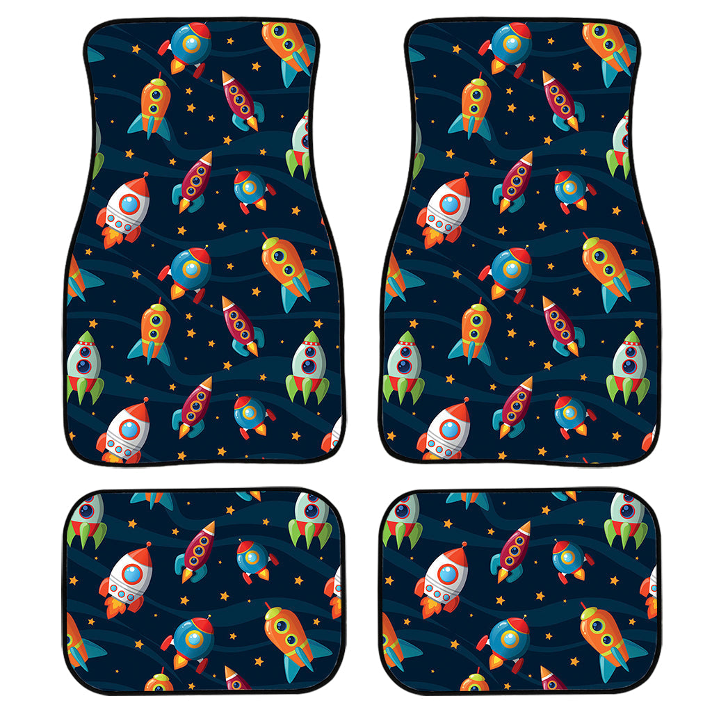 Rockets And Stars Pattern Print Front And Back Car Floor Mats/ Front Car Mat