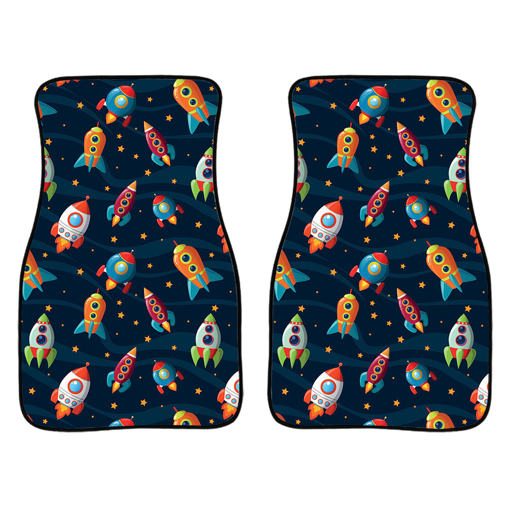 Rockets And Stars Pattern Print Front And Back Car Floor Mats/ Front Car Mat