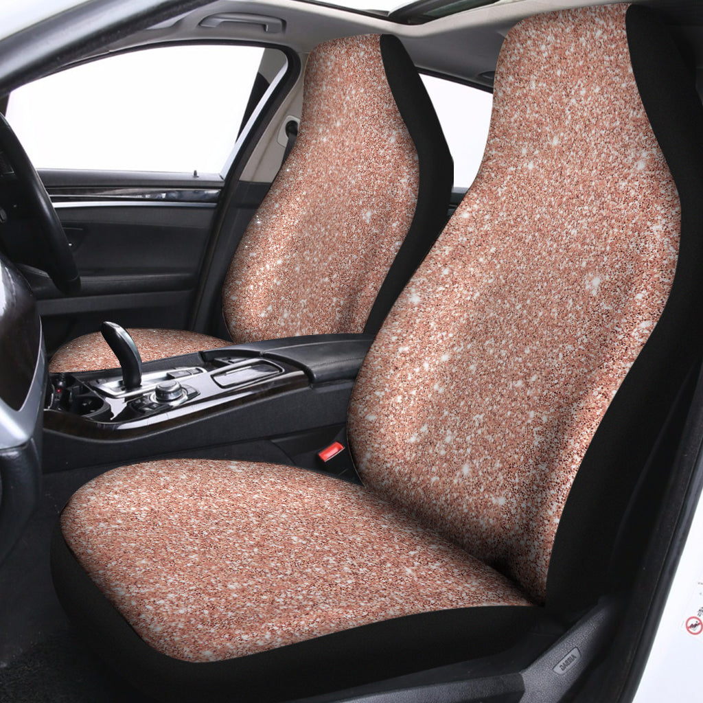 Rose Gold Glitter Texture Print Universal Fit Car Seat Covers