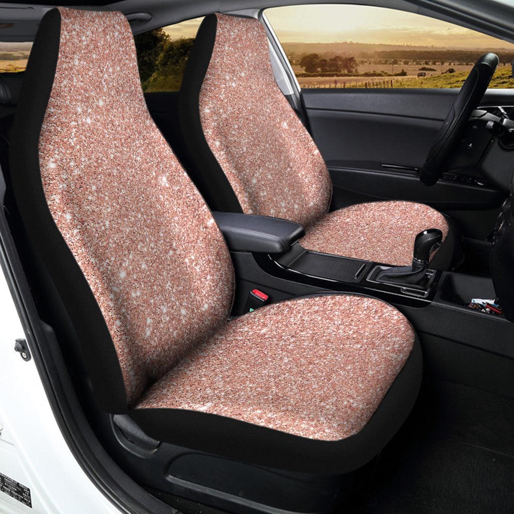Rose Gold Glitter Texture Print Universal Fit Car Seat Covers