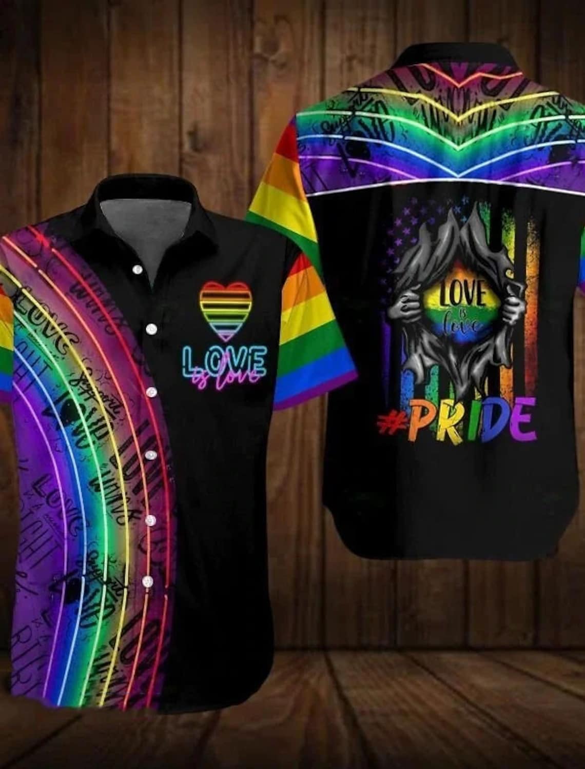 LGBT Love is love Men''s Shirt/ LGBT Pride Hawaiian Shirt Summer Shirt