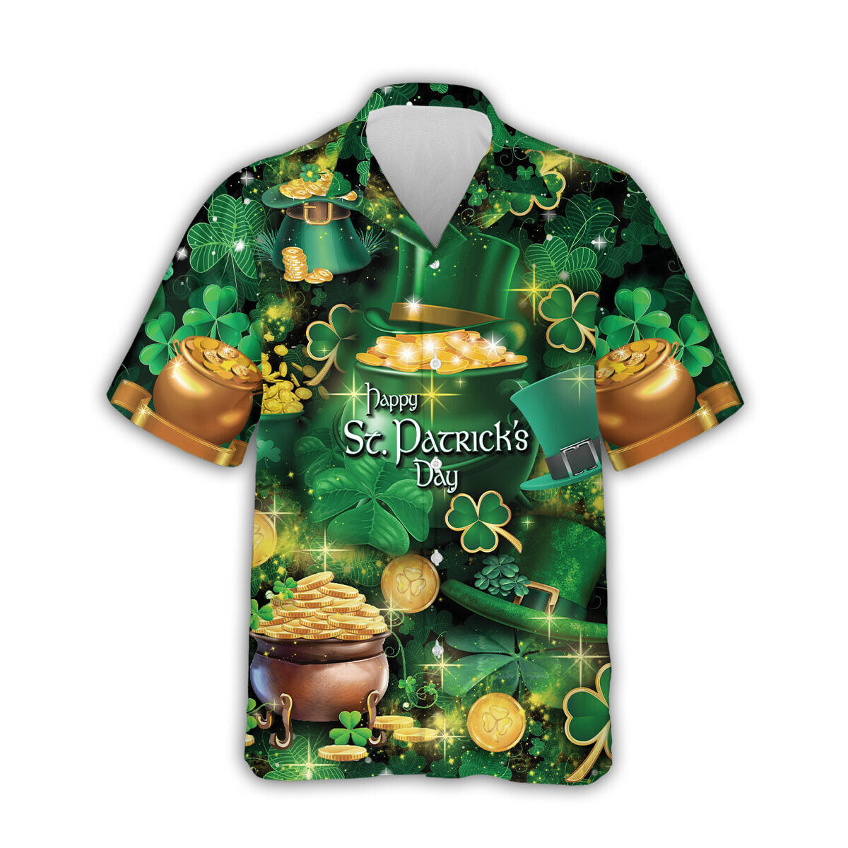 Shamrock Gnome Hippie Saint Patrick’s Day Hawaiian Shirt
