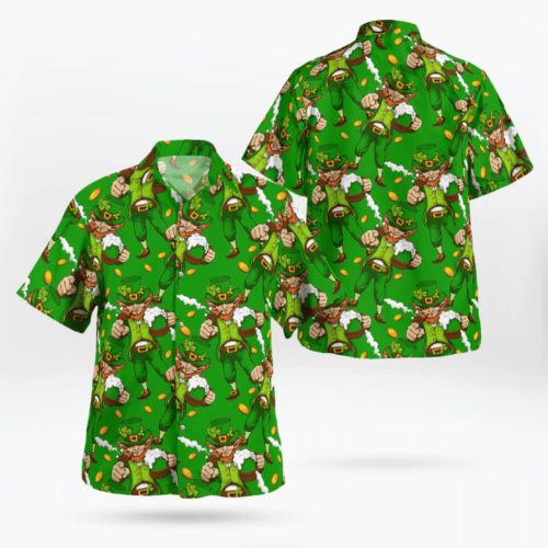 Flamingo And Beer Patrick’s Day Hawaiian Shirt For Men & Women/ gift for Patrick