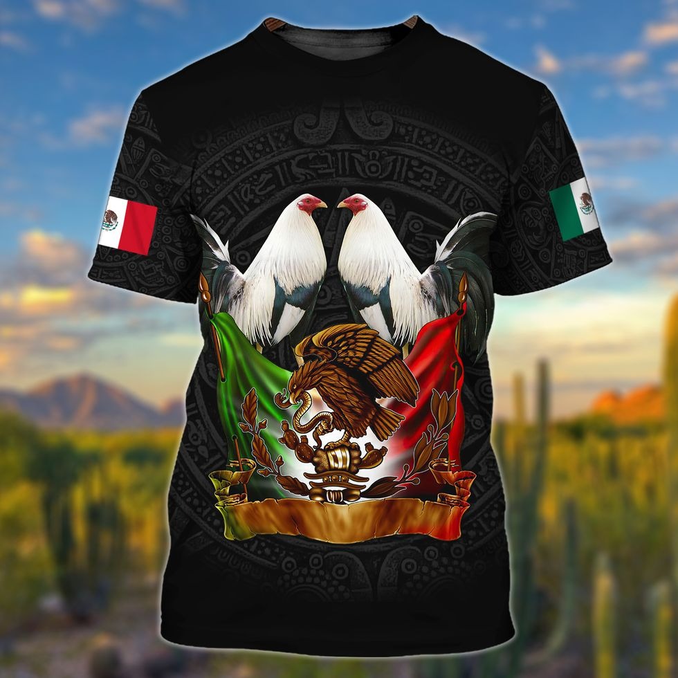 3D All Over Print Mexico Rooster Shirt/ Funny Mexicano Tshirt/ Mexico Chicken Shirts